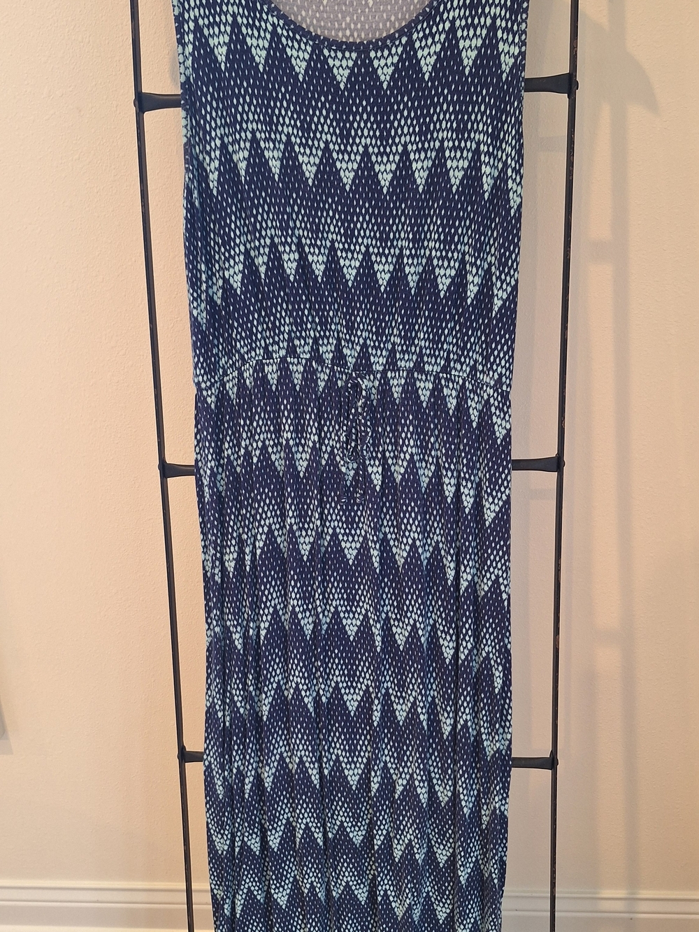 Papermoon Navy & Aqua Chevron Maxi Dress